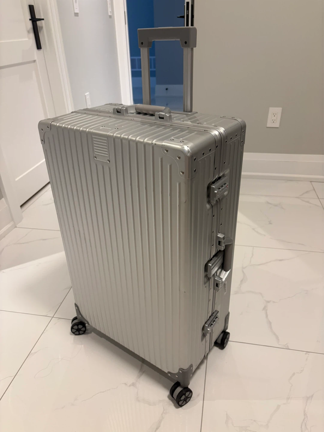 Silver Aluminum 29” Suitcase