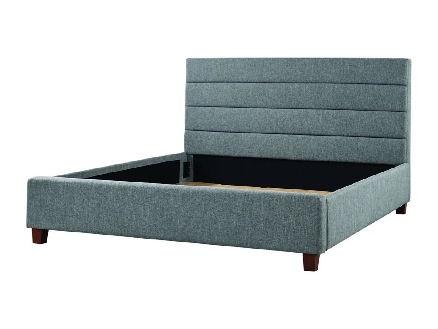Grey Upholstered Headboard Queen Bed Frame - photo 3