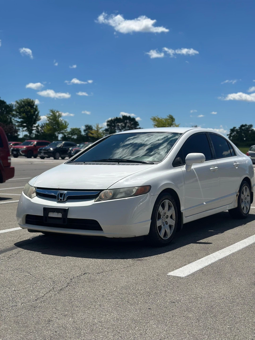 White Honda Civic Sedan 2008