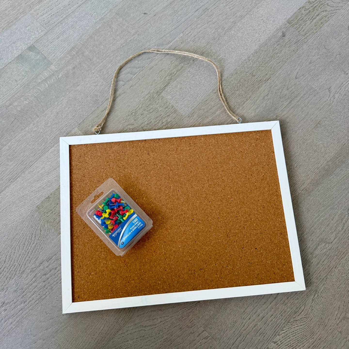 Bulletin Cork Board with Push Pins