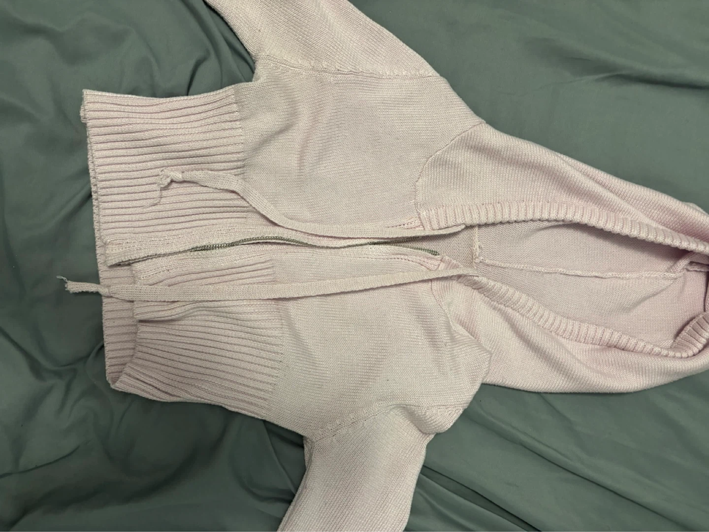 Pink Knit Hoodie and Fold-over Pants Set - photo 3