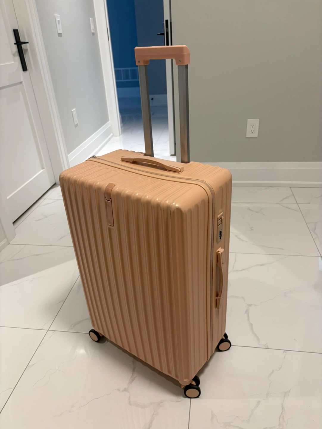 Peach Pink Hardside Spinner Luggage 28”