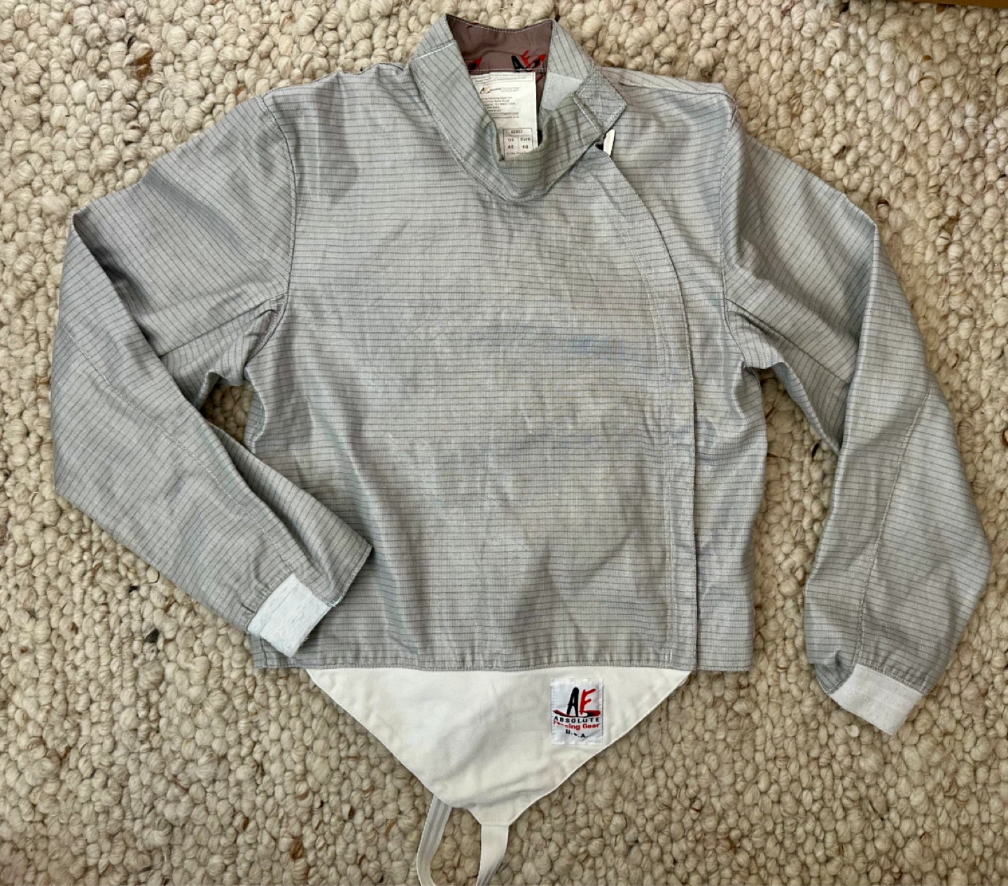 Size 40US Absolute Fencing Front-zip Sabre Lame Jacket