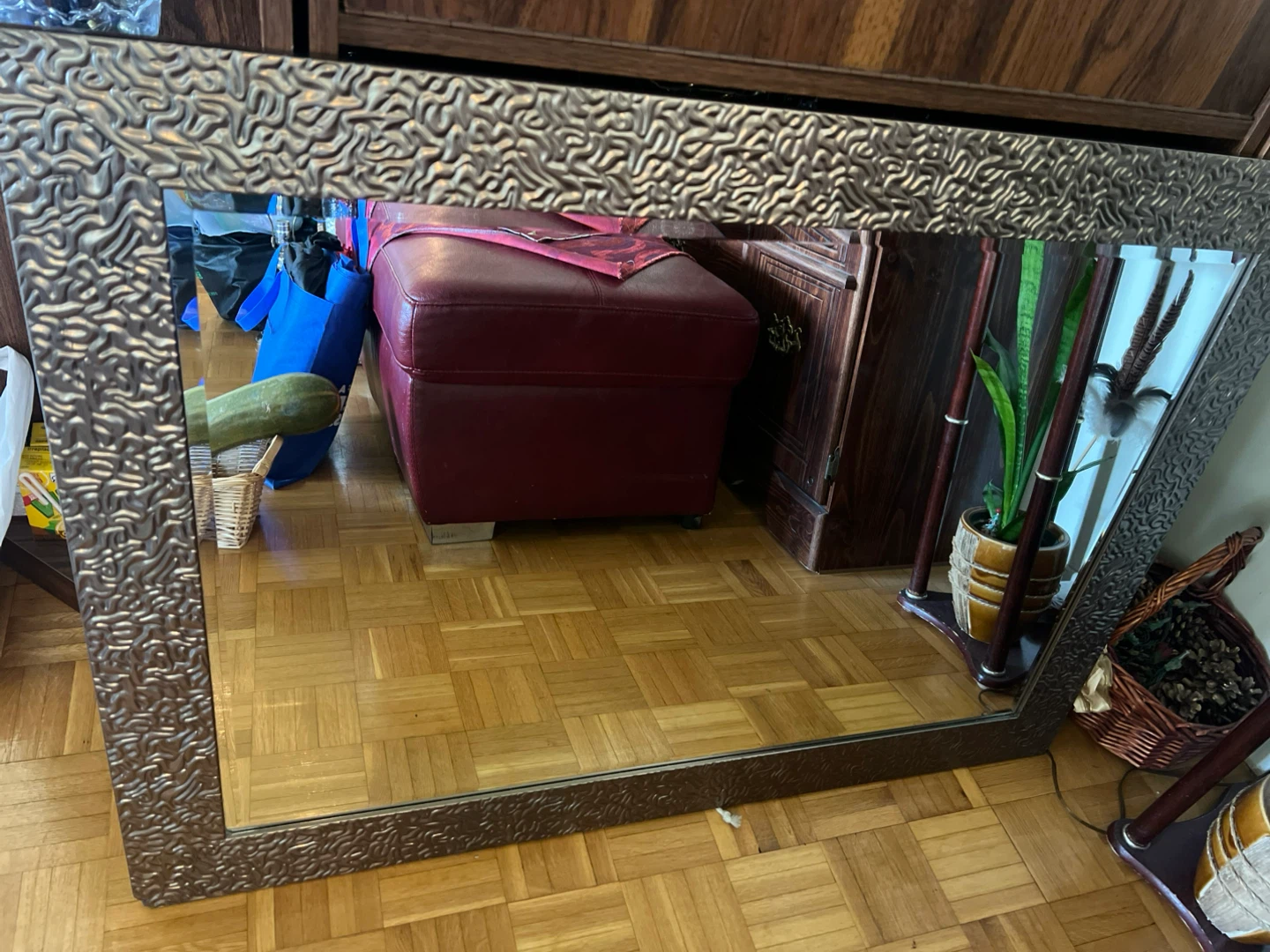 Decorative Wall Mirror-Large Bronze Framed Mirror-42” x 30” - photo 2