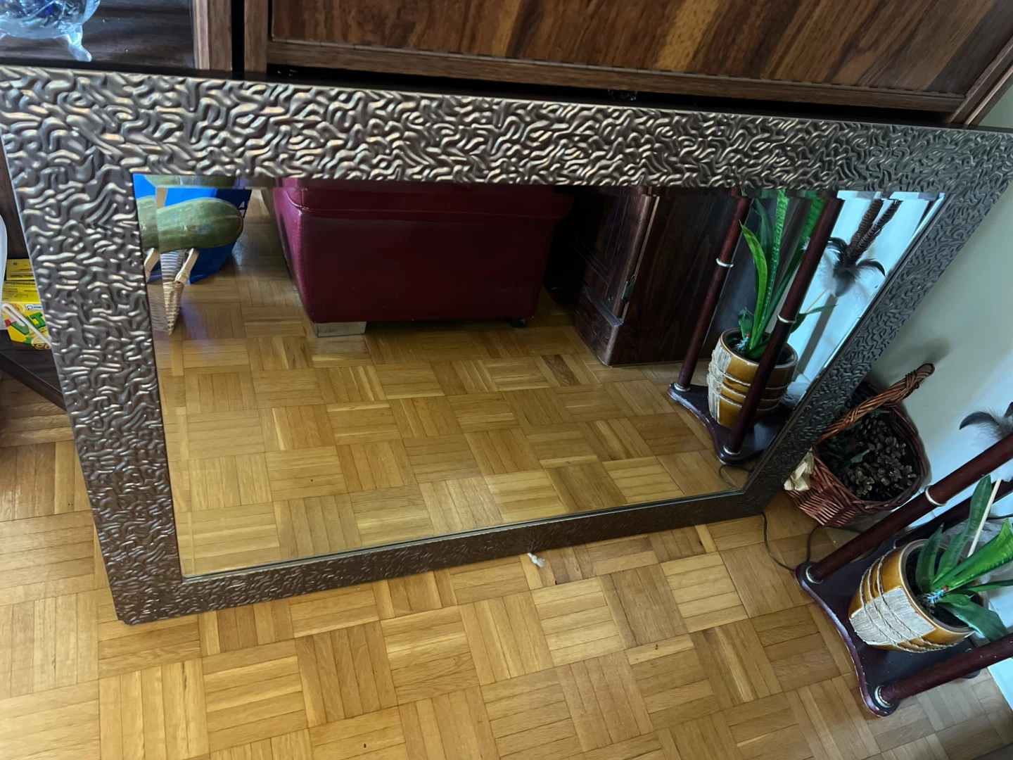 Decorative Wall Mirror-Large Bronze Framed Mirror-42” x 30”