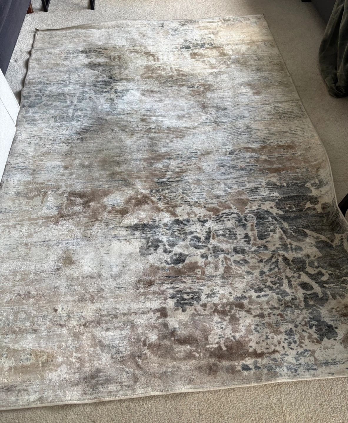 Modern Area Rug / Carpet 5’3” x 7’7” – Light Brown & Grey