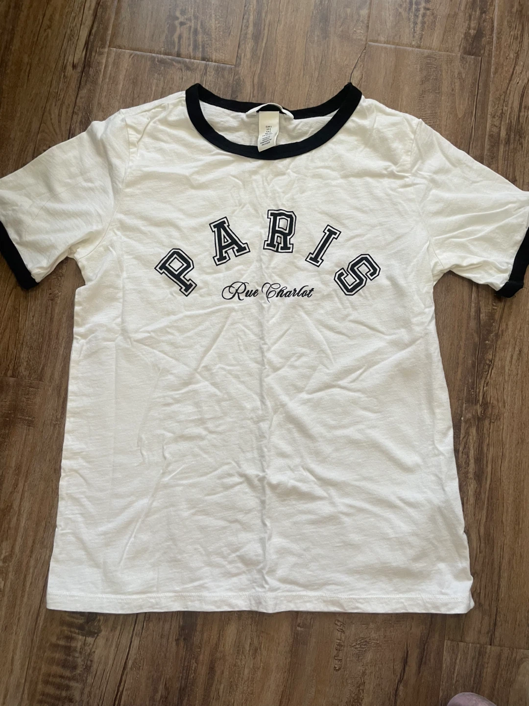 H&M Paris Graphic Ringer T-Shirt