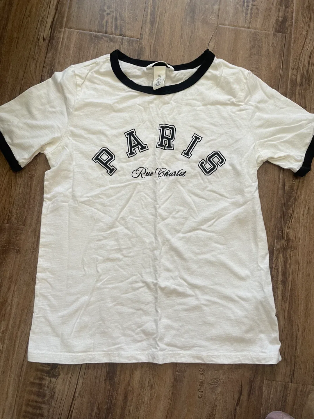 H&M Paris Graphic Ringer T-Shirt