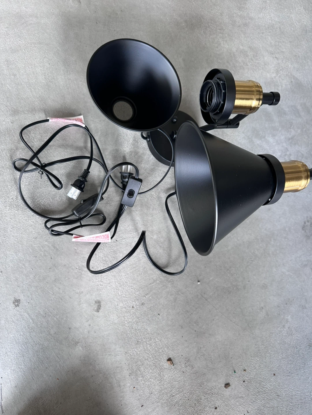 Black Plug-in Swing Arm Wall Lamp - photo 2