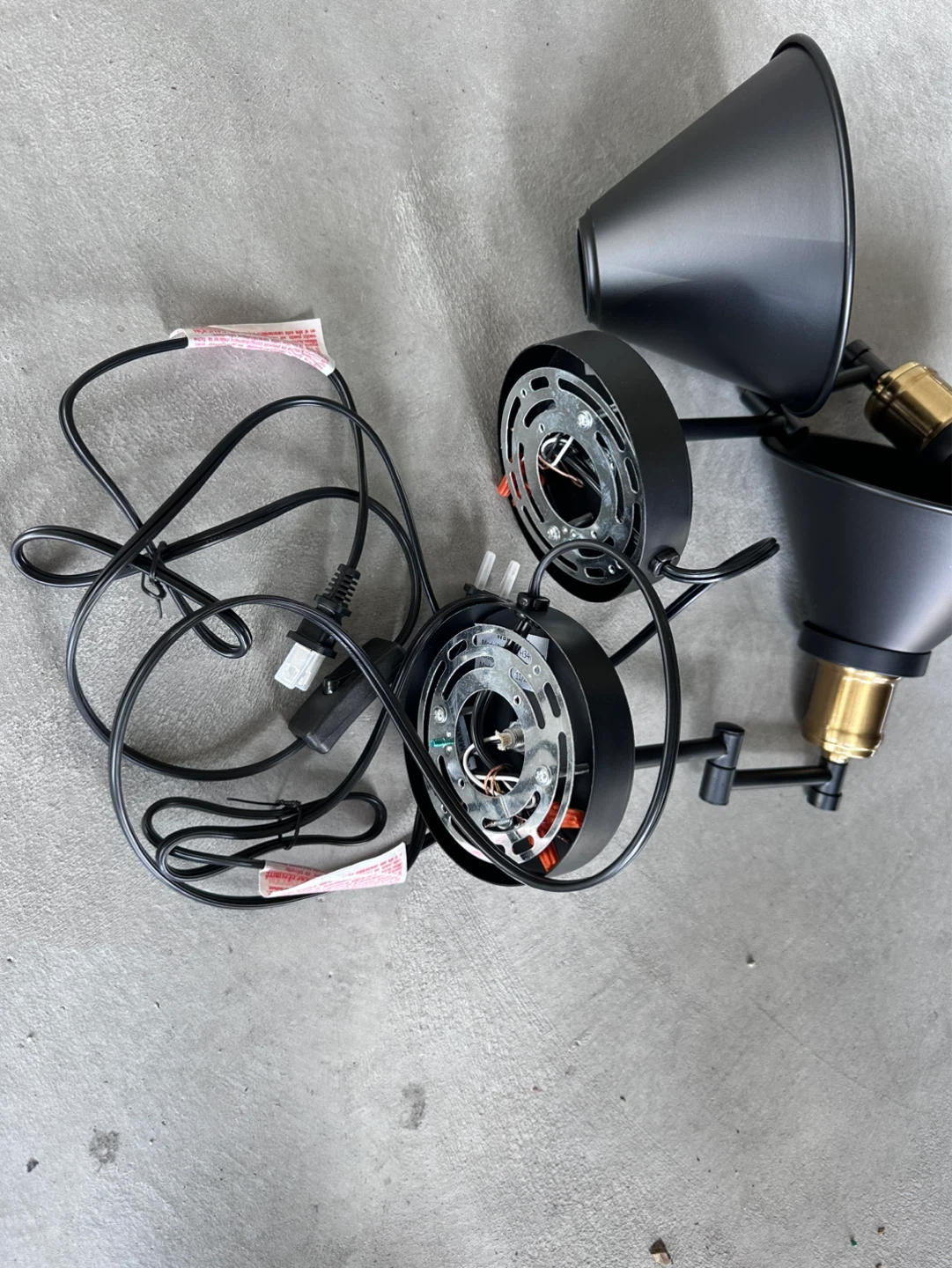 Black Plug-in Swing Arm Wall Lamp