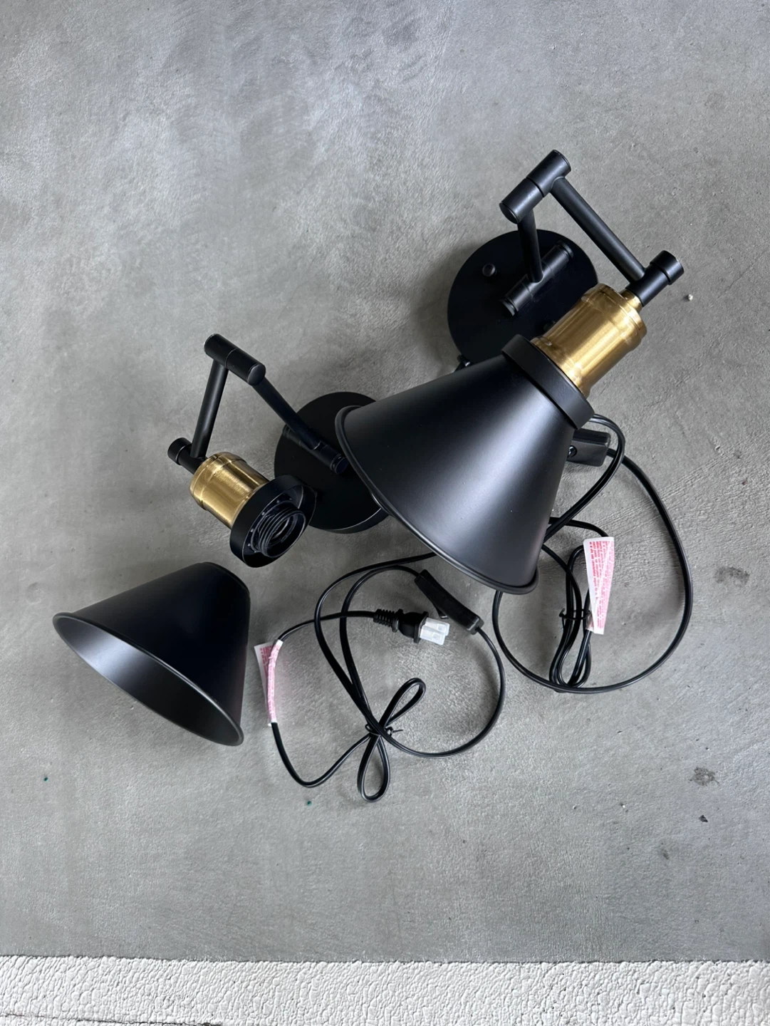 Black Plug-in Swing Arm Wall Lamp - photo 3