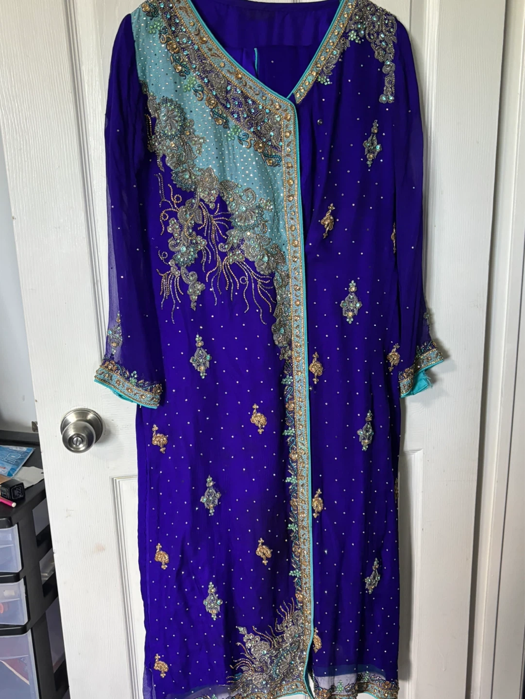 Blue Desi wedding outfit