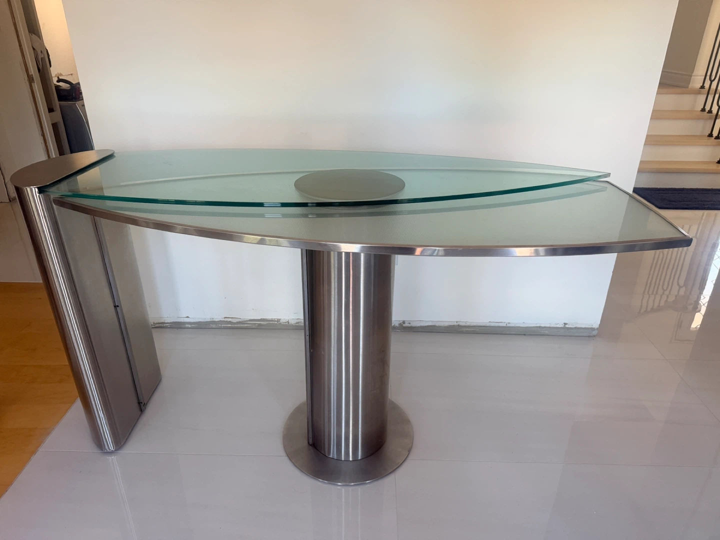 Glass & Stainless Steel Console/Bar Table or Kitchen Island