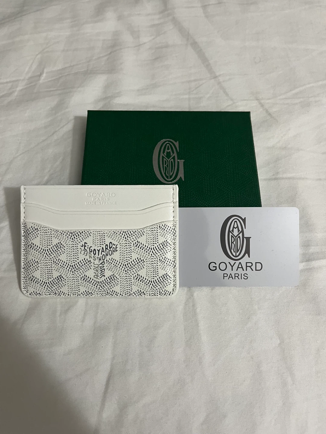 White Goyard Card Holder