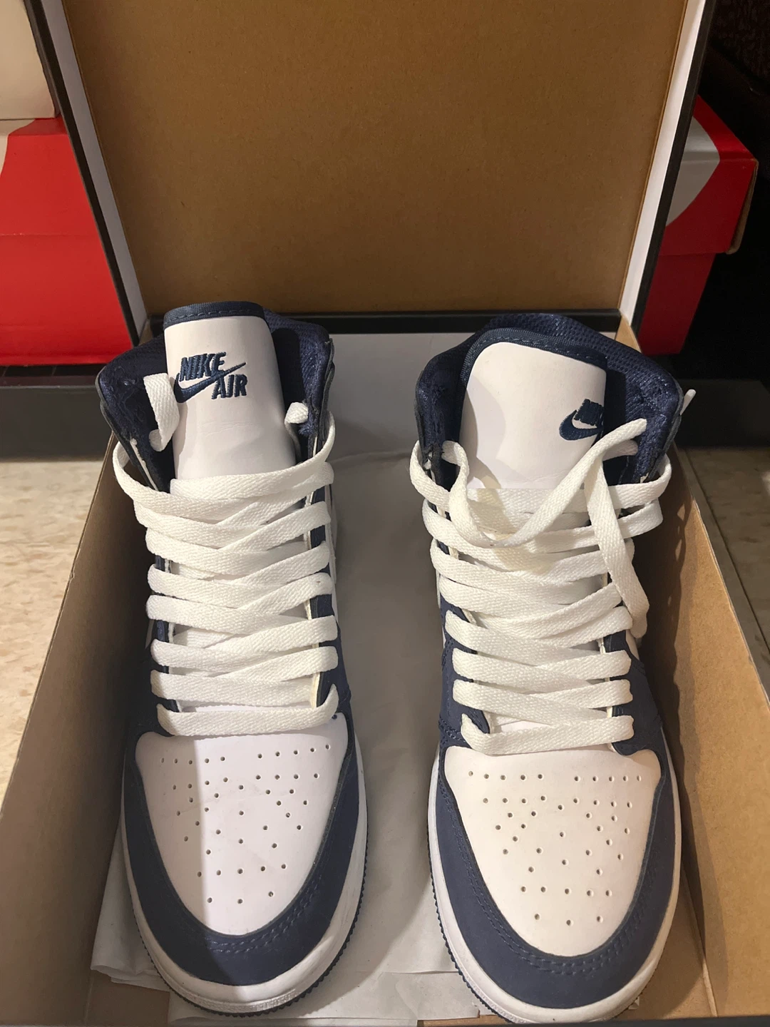 Nike Air Jordan 1 Mid Navy White Silver