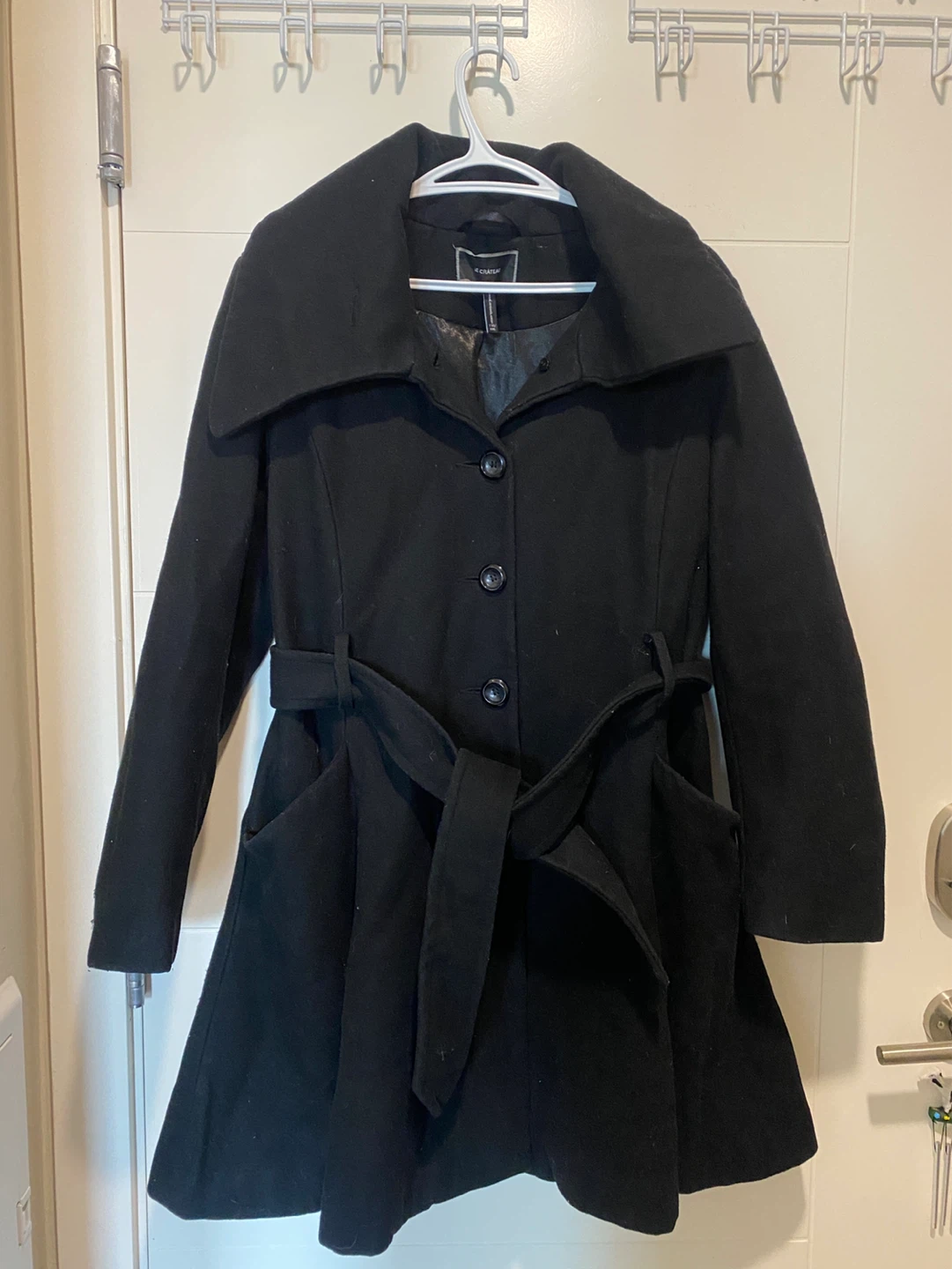 Black Women's Wool Blend Coat - photo 4
