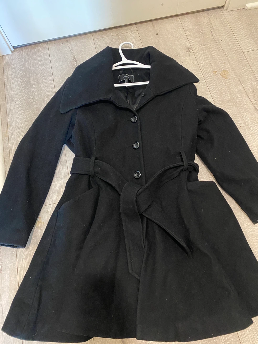 Black Women's Wool Blend Coat