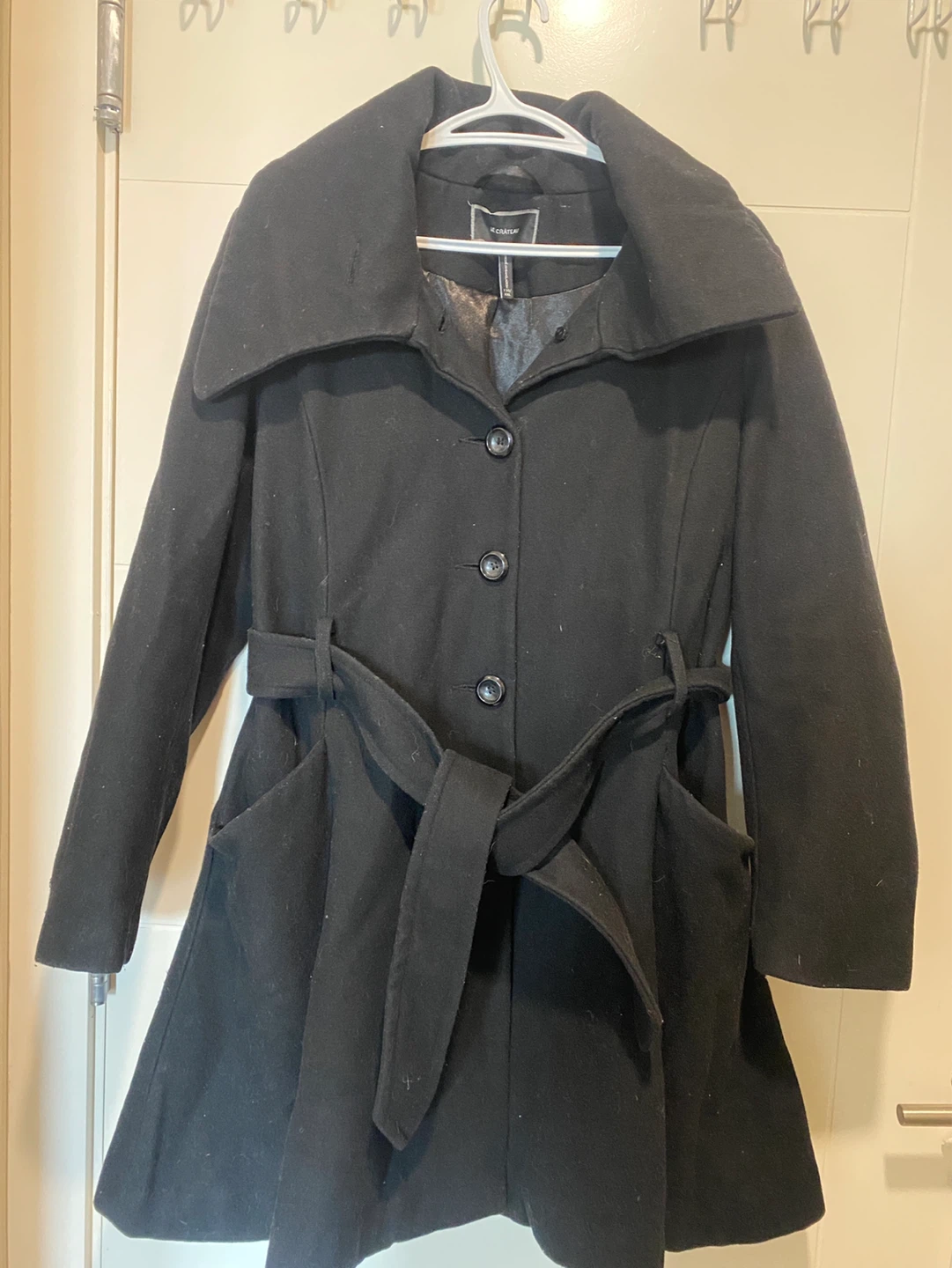 Black Women's Wool Blend Coat - photo 5