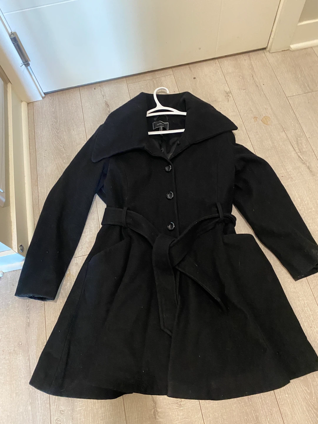 Black Women's Wool Blend Coat - photo 3