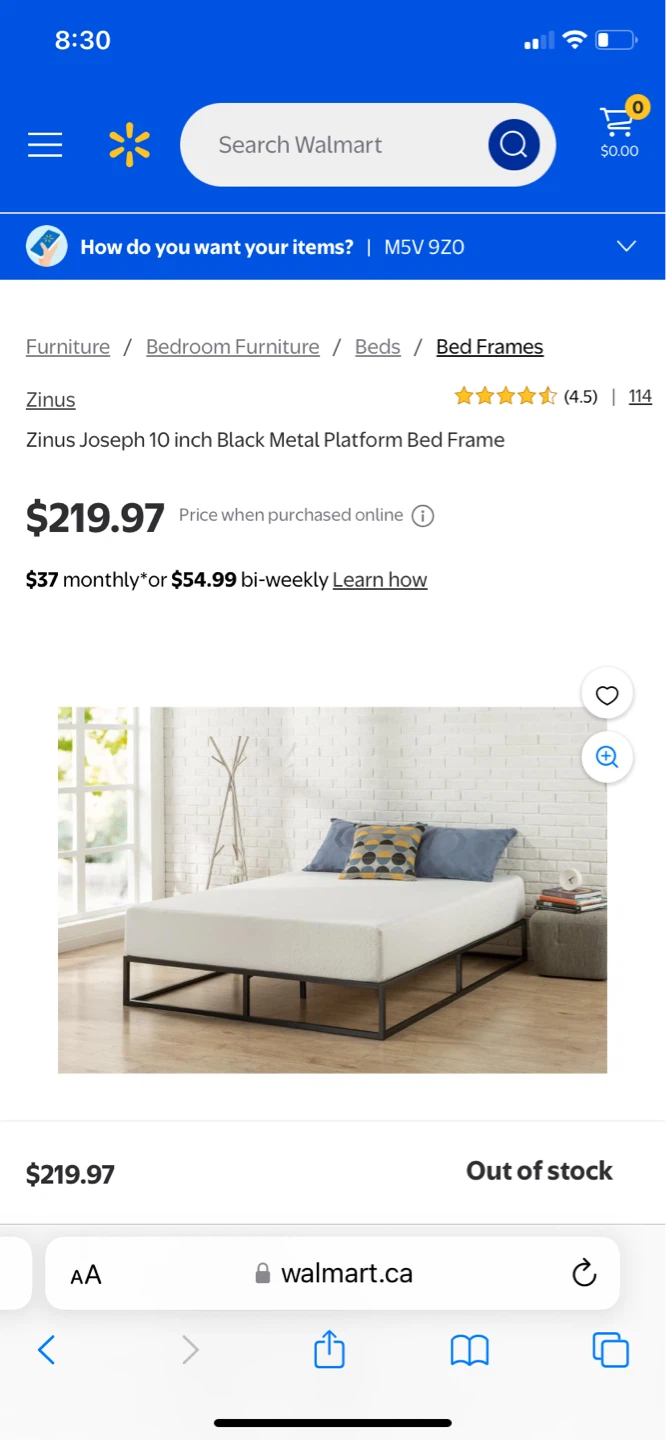 Queen metal bed frame & mattress - photo 2