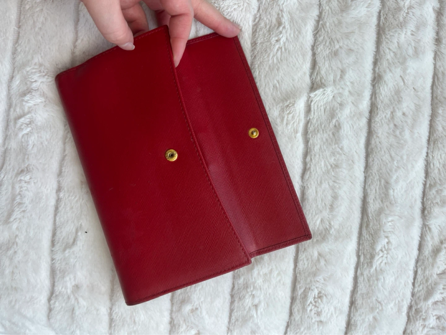 Cherry Red Prada Continental Wallet - photo 3