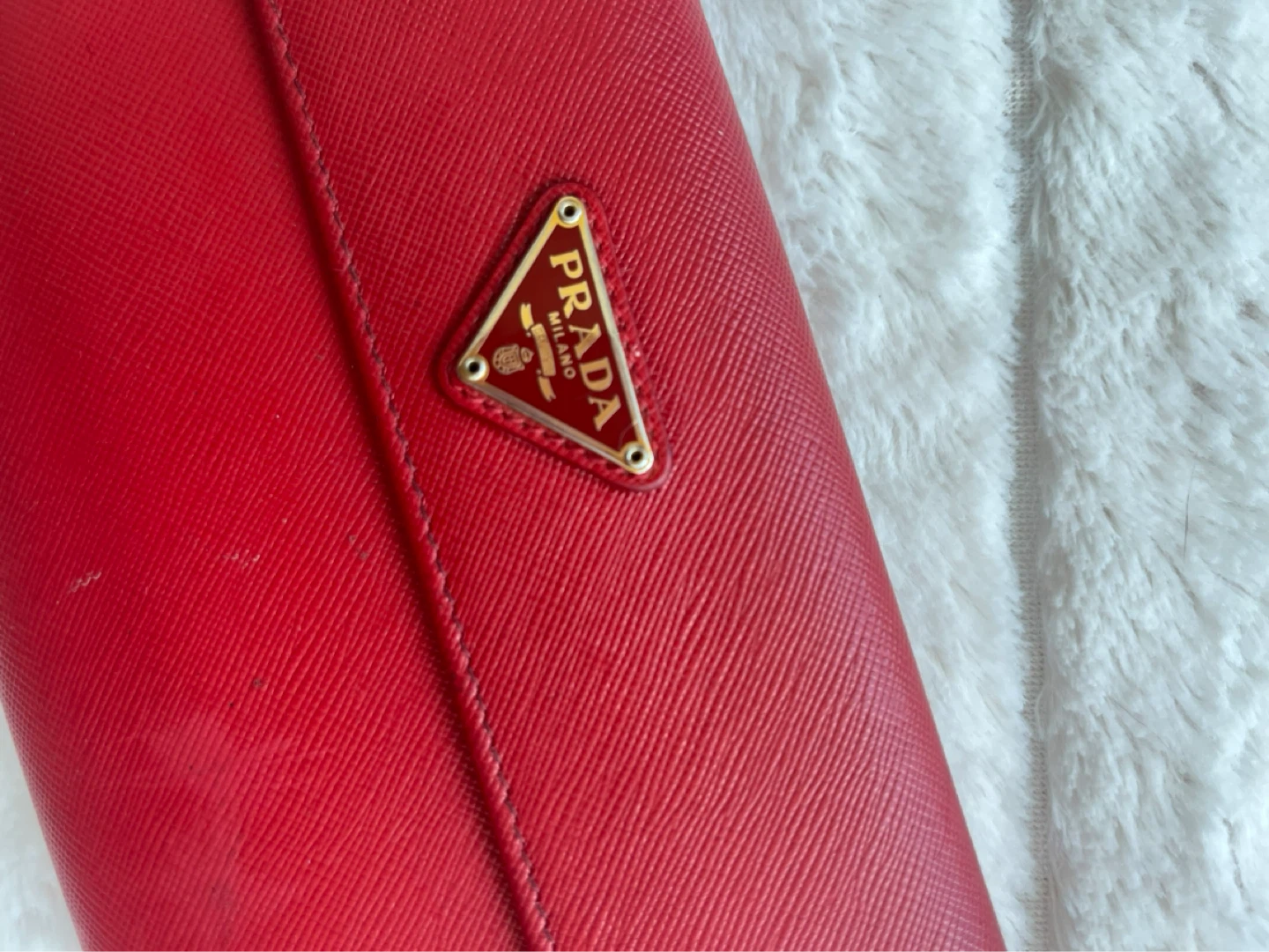 Cherry Red Prada Continental Wallet - photo 2