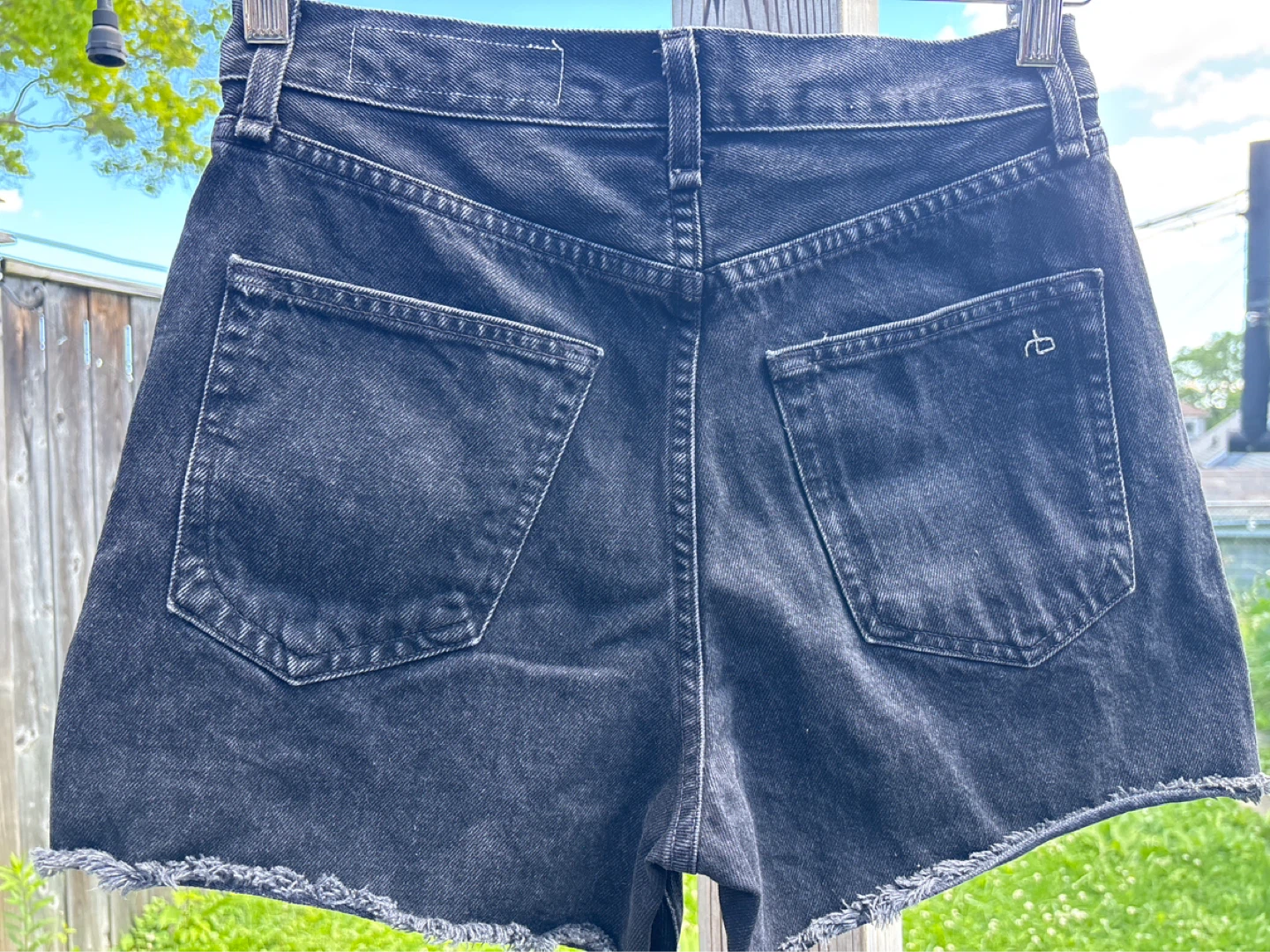 Rag & Bone Black Denim Cut-Off Shorts - photo 2