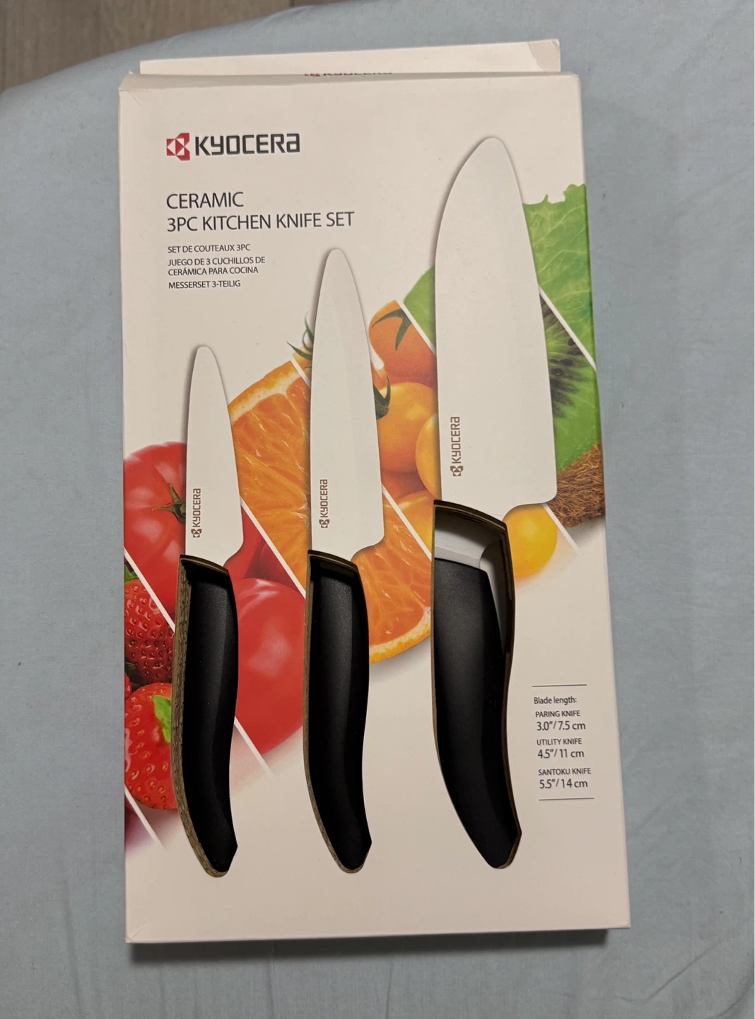 Kyocera Ceramic 3pc Kitchen Knife Set