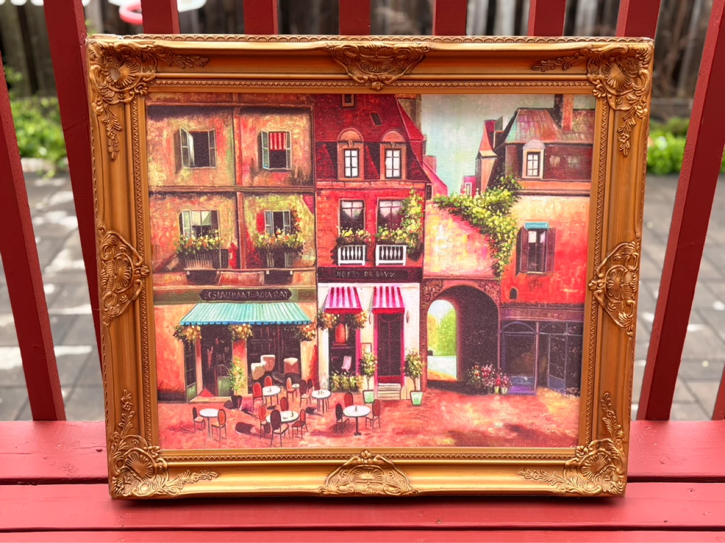 Ornate Gold Framed Painting (cute storefront painting!) ⚽️⚽️