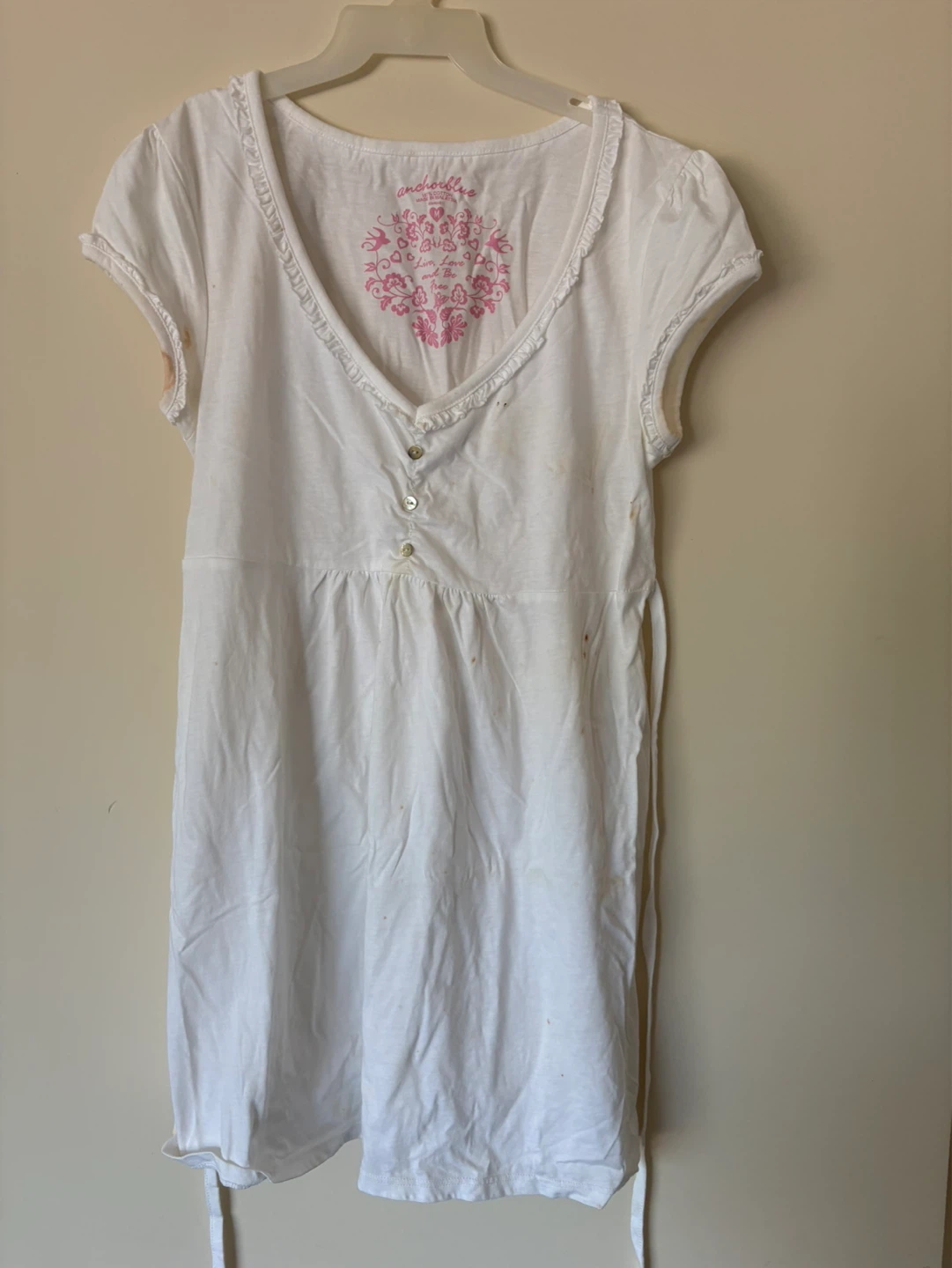 Anchor Blue White Top - Size M