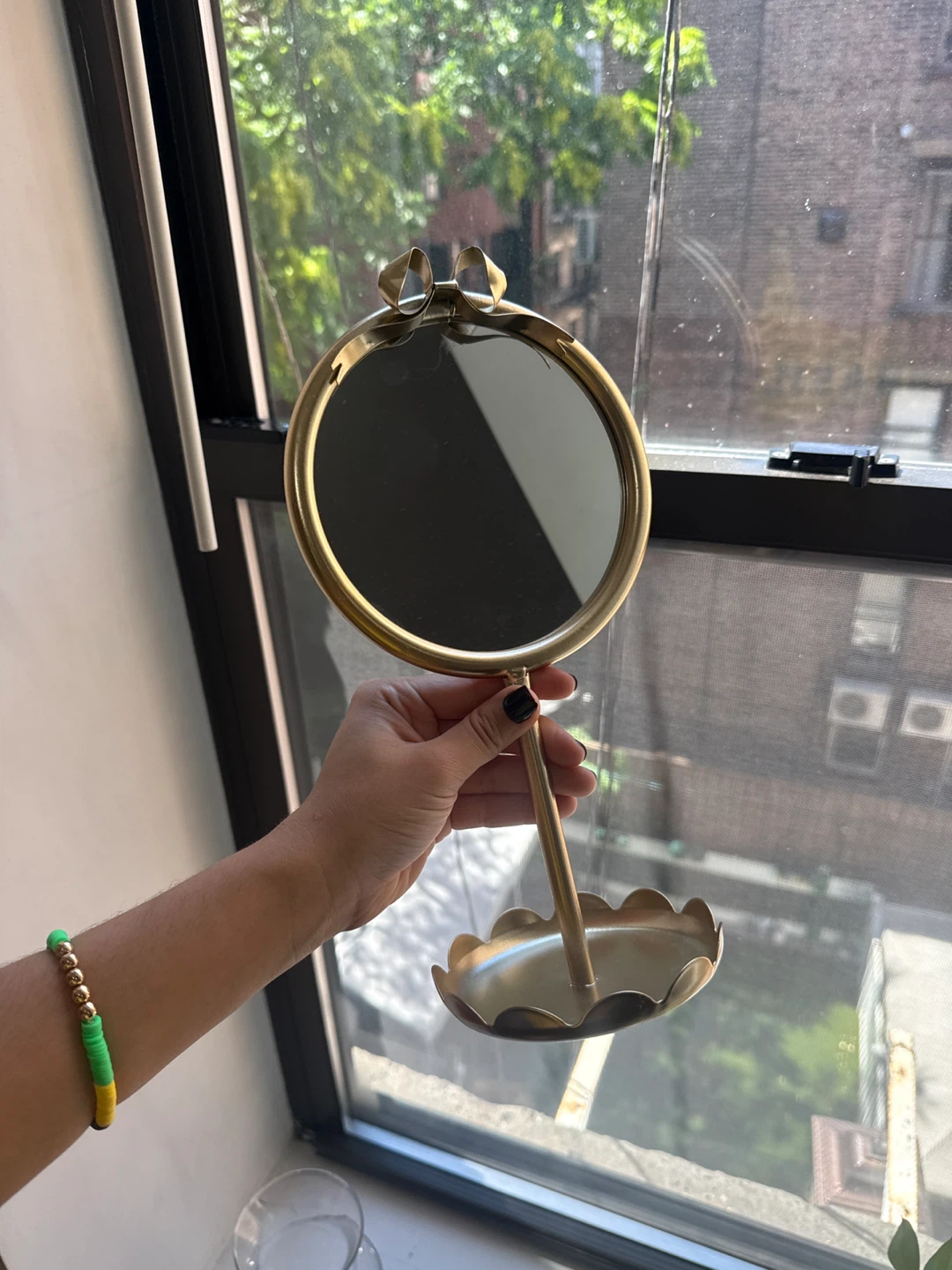 Gold Vanity Mirror with Tray - photo 2