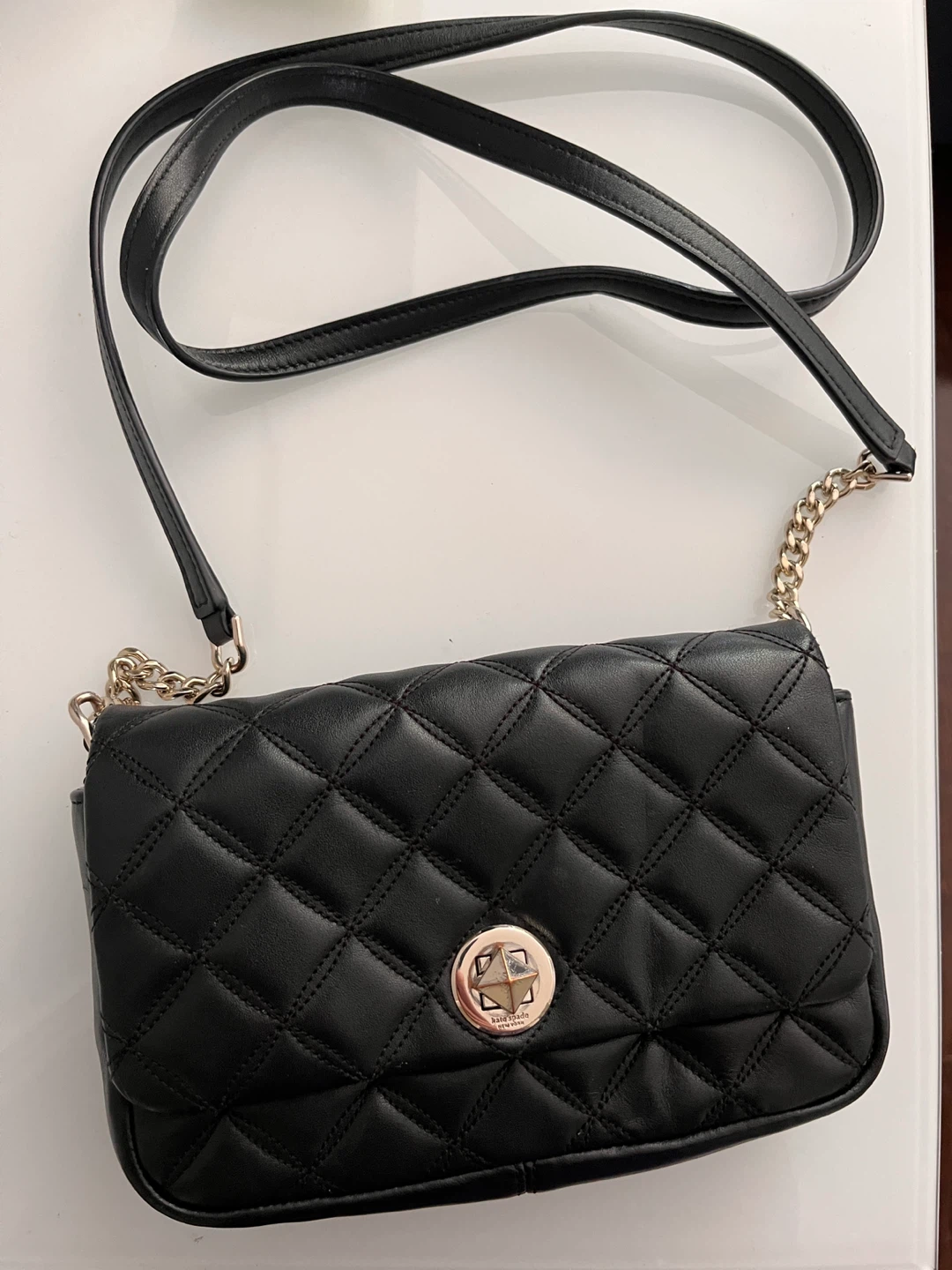Kate Spade Black Quilted Leather Shoulder Bag