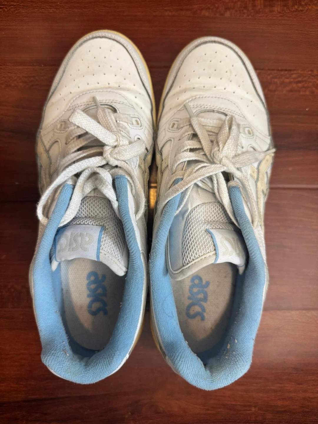 Asics White and Blue Athletic Shoes