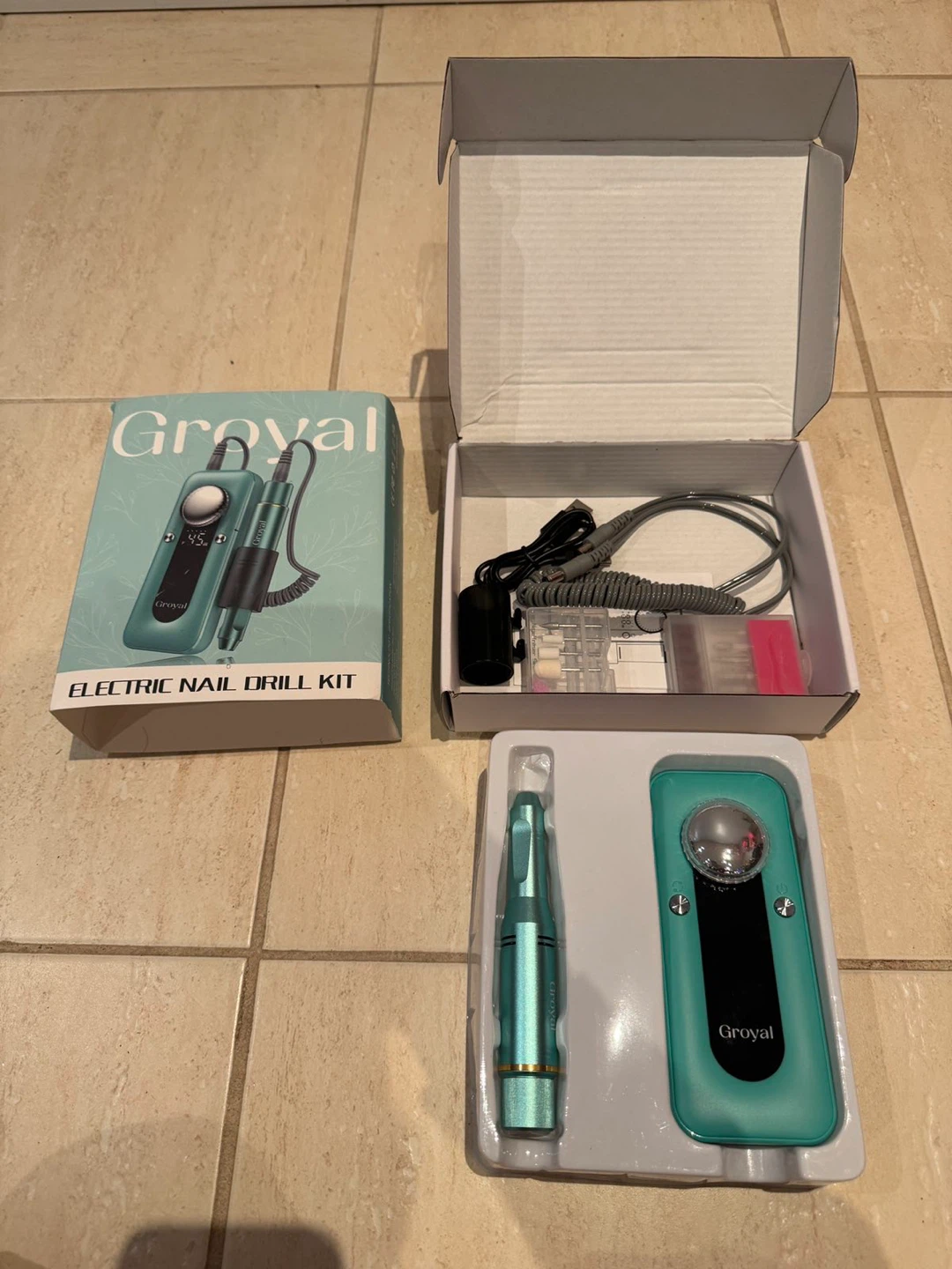 Groyal Electric Nail Drill Kit Teal