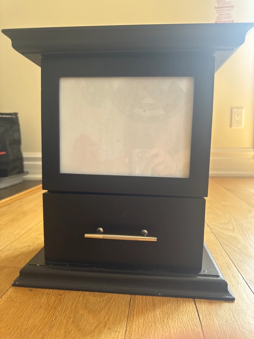 Black Jewellery/storage Box with Picture Frame