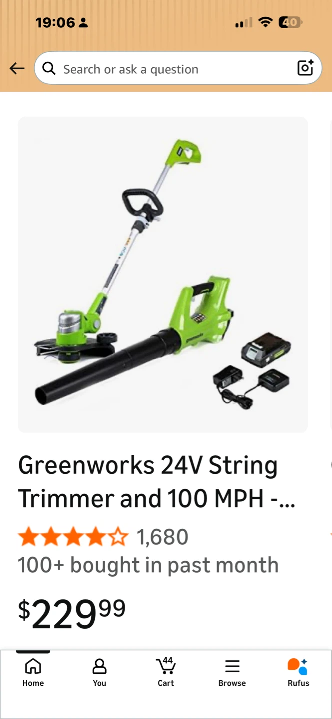 Greenworks 24V String Trimmer and Leaf Blower Combo - photo 3