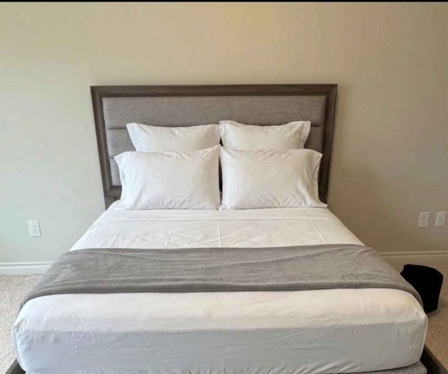 Queen Upholstered Bed Frame with Mattress - photo 3