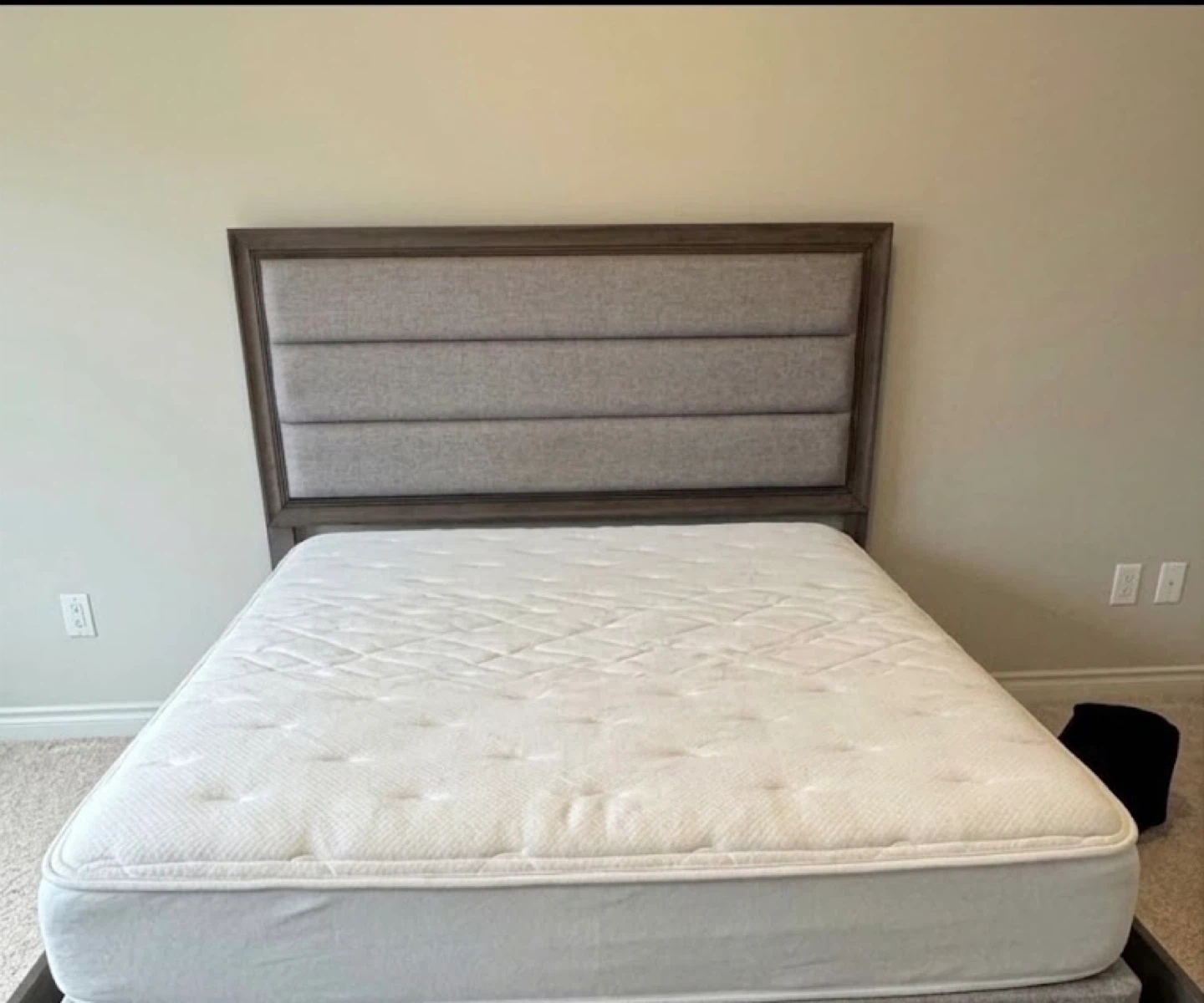 Queen Upholstered Bed Frame with Mattress - photo 2