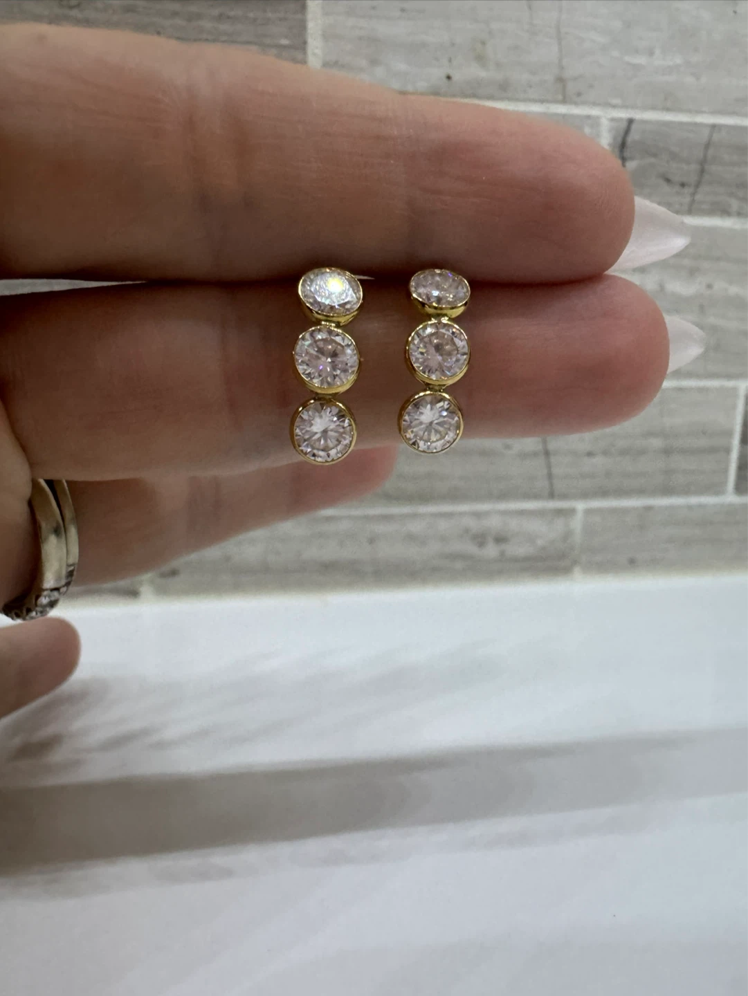 Lab Moissanite Earrings 10k gold