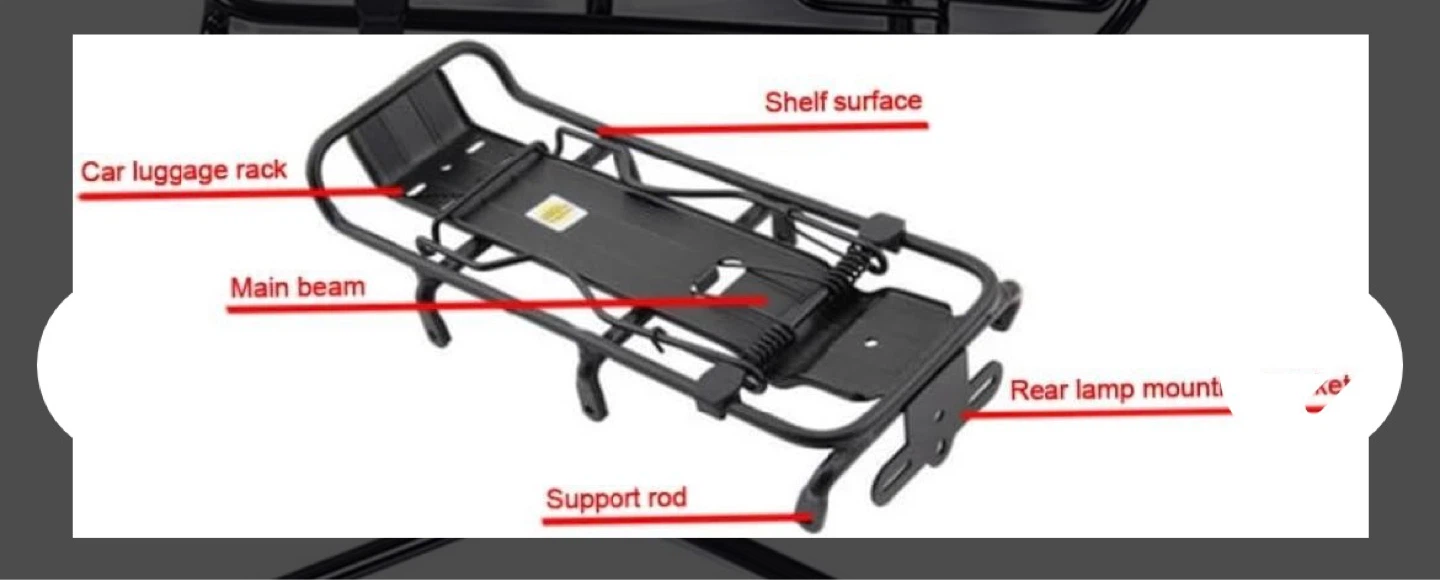 Black Bicycle Rear Luggage Rack - photo 2