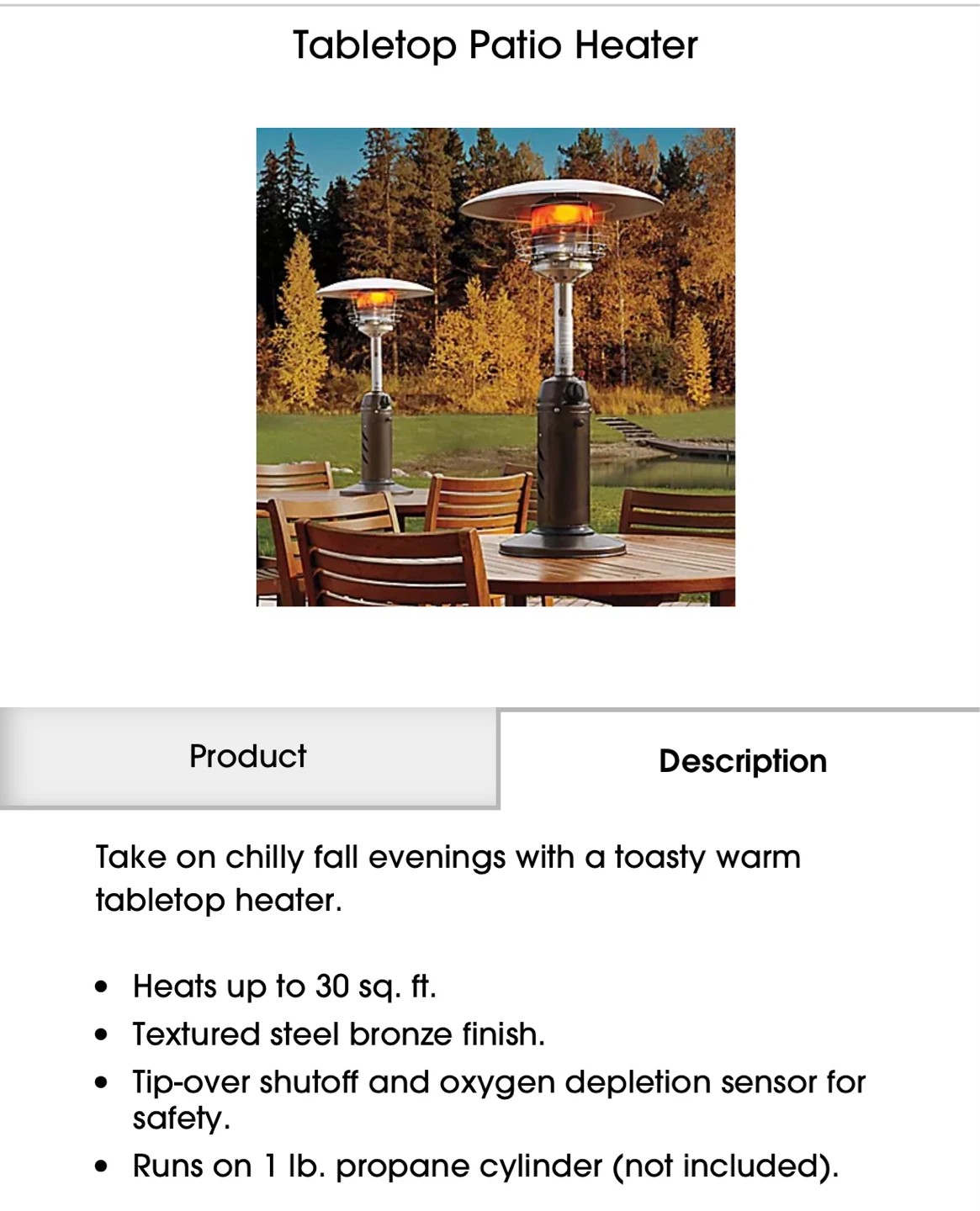 Tabletop patio heater - photo 2