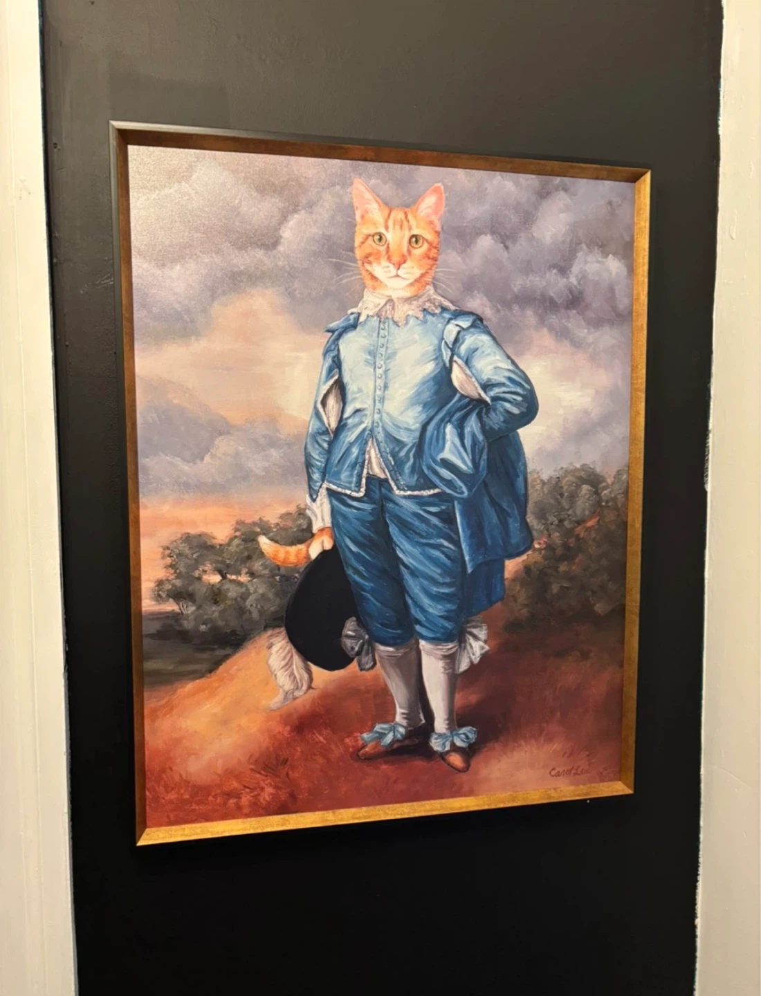 Gold Framed Cat Pop Art