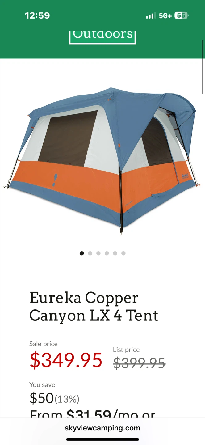 Eureka Copper Canyon LX 4 Tent NEW ⚽