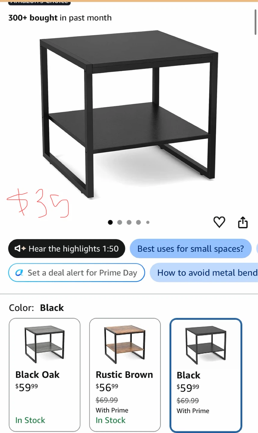 Black coffee table