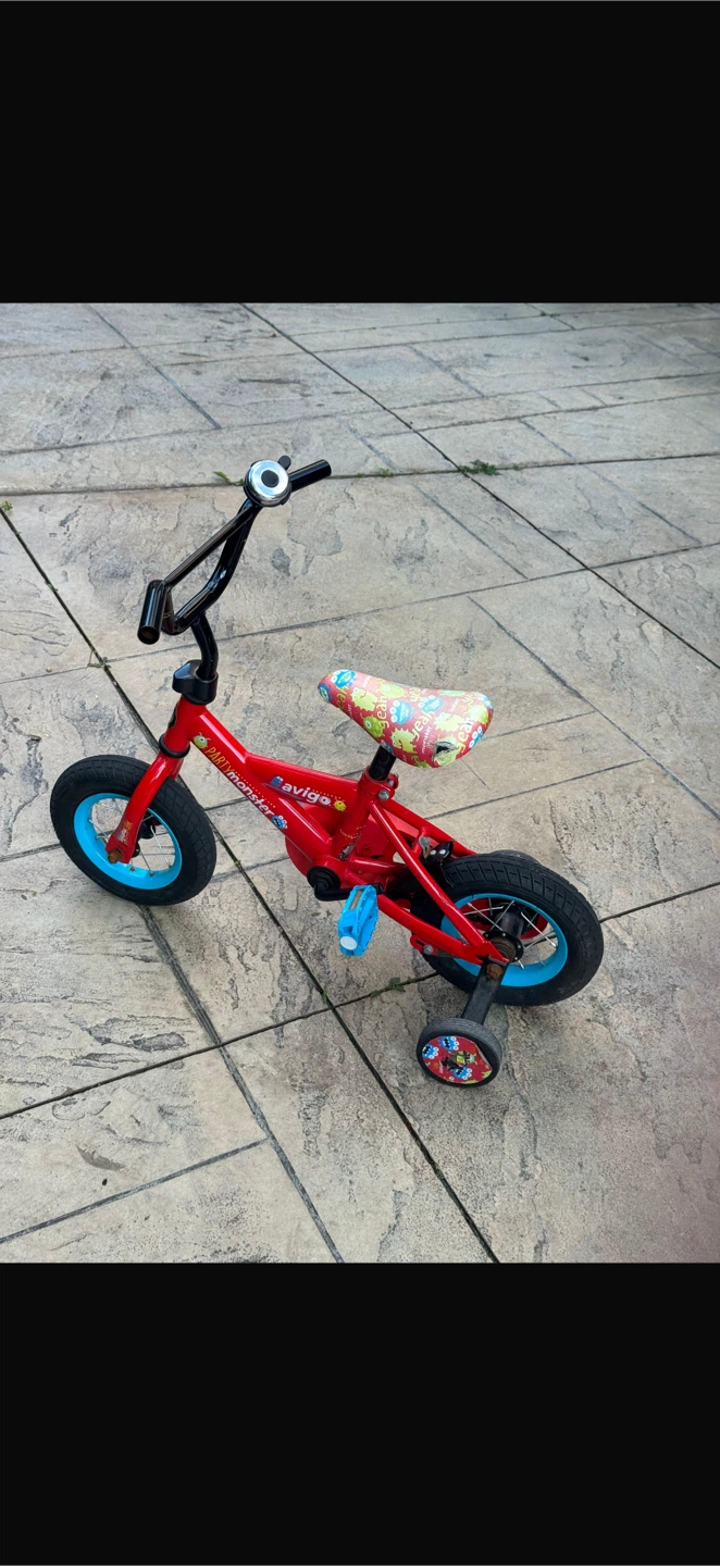 Red Avigo Toddler Bicycle with Training Wheels