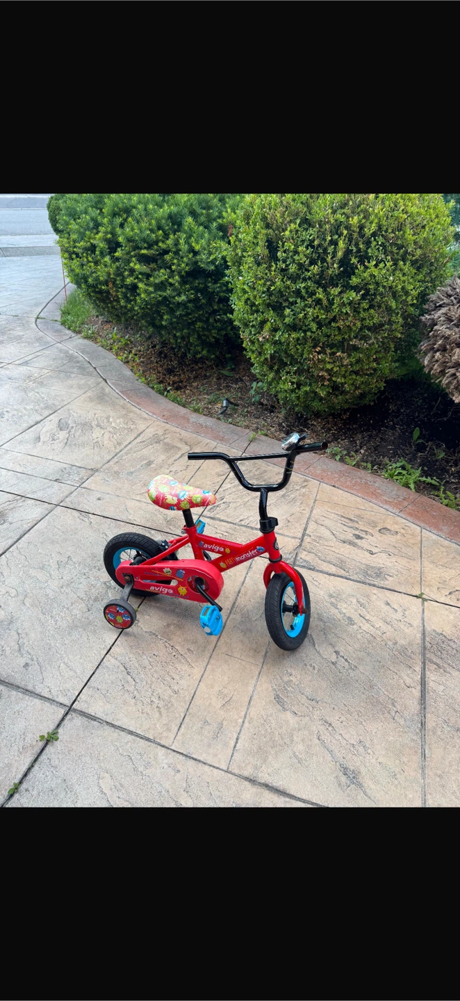 Red Avigo Toddler Bicycle with Training Wheels - photo 2