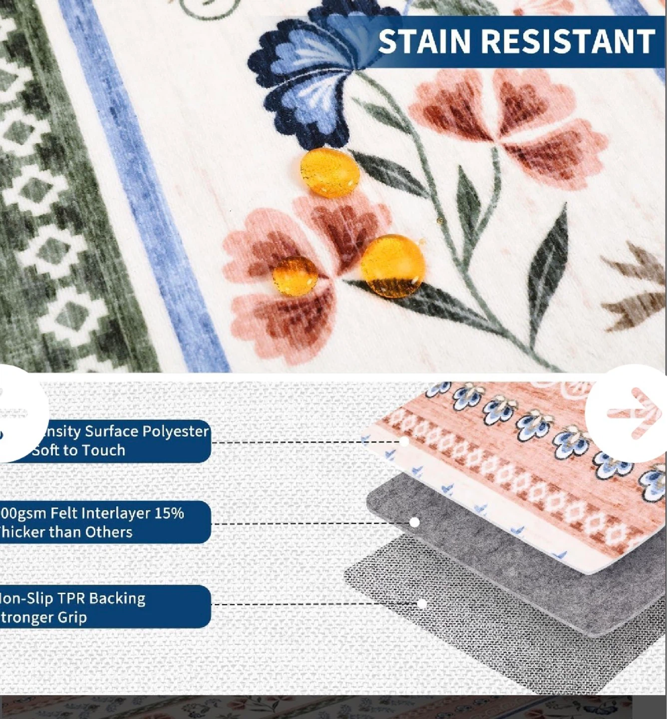 Area Rug - Floral Pattern - photo 2