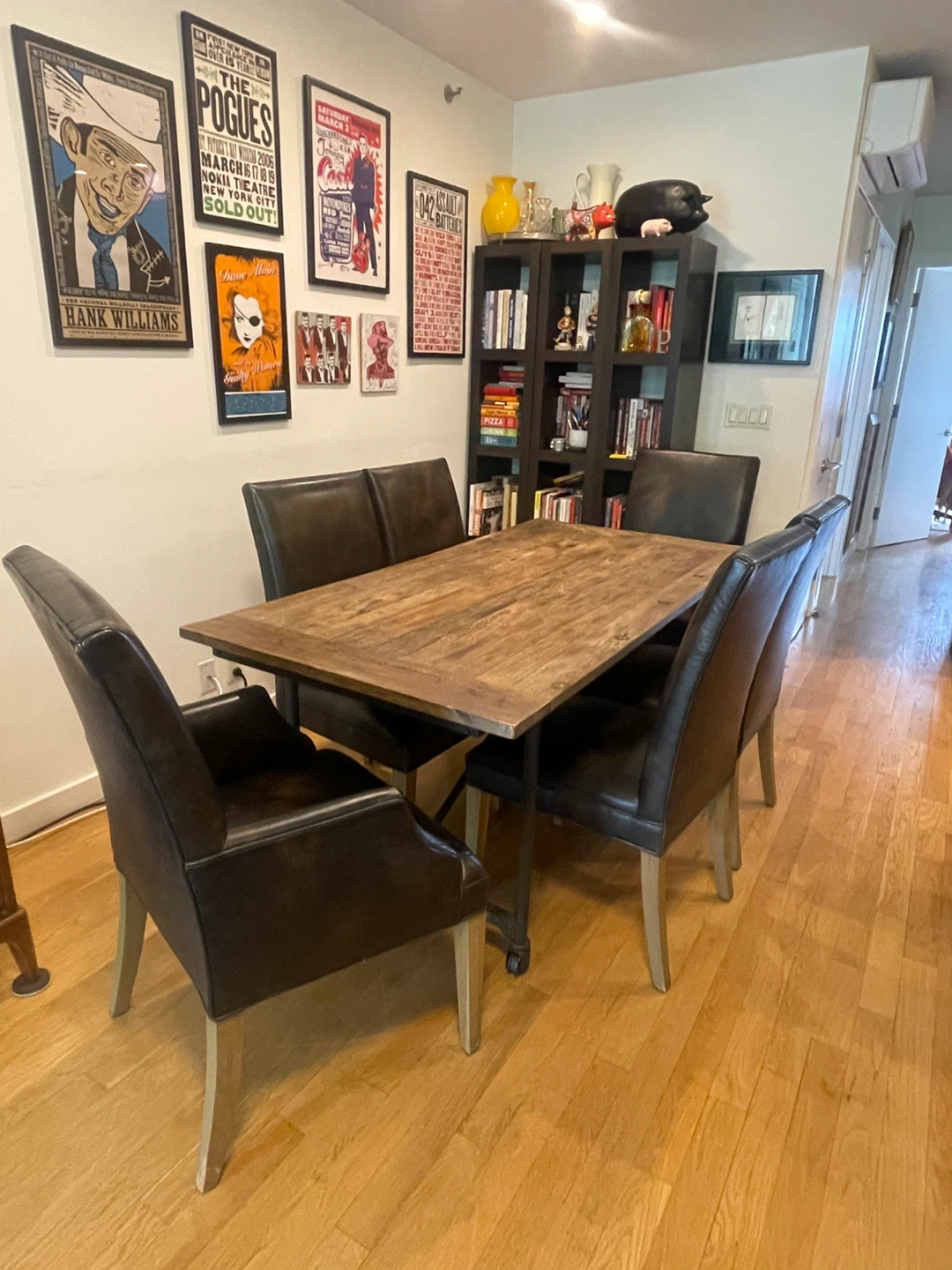 Restoration hardware table & leather chairs