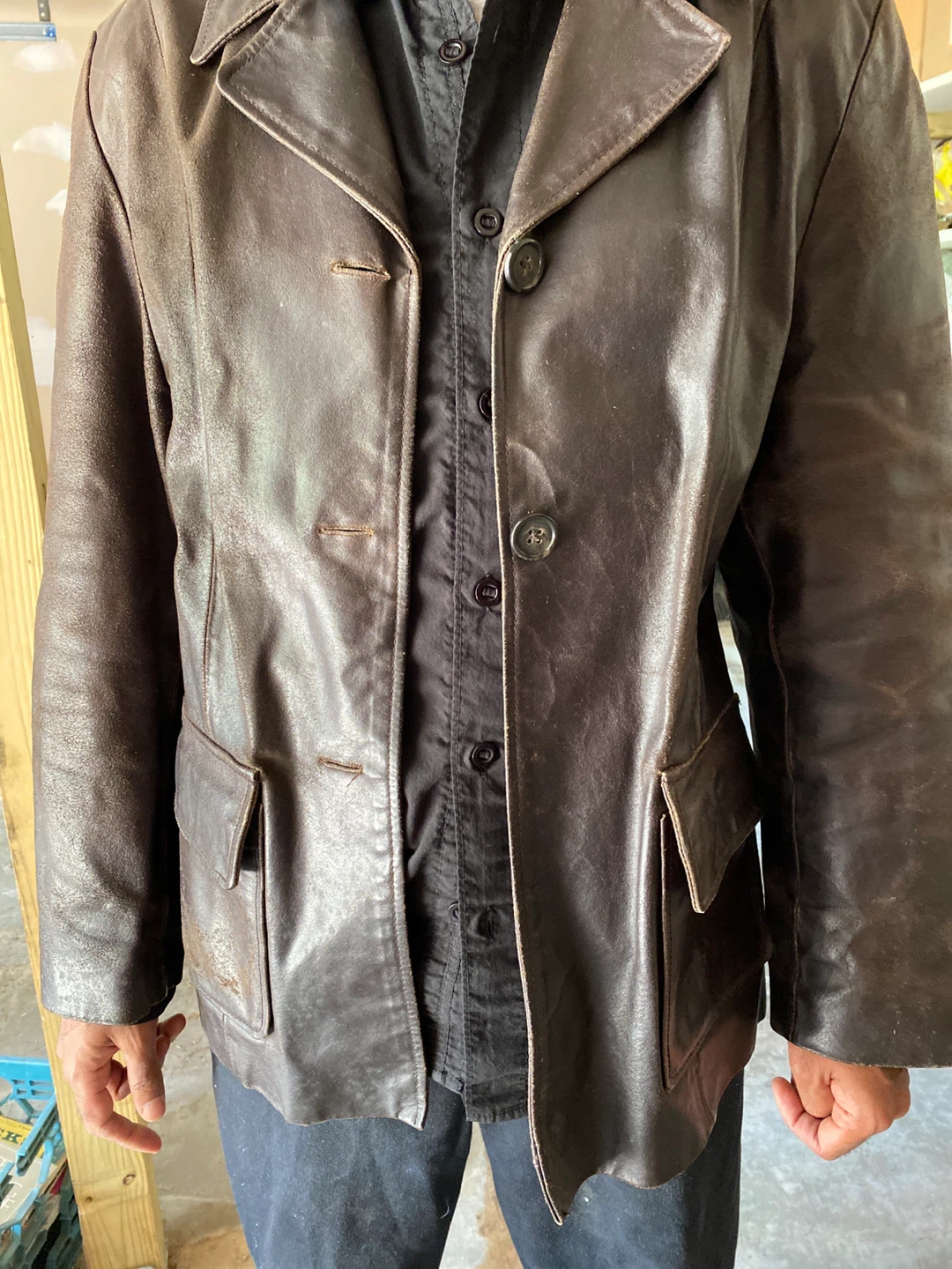 Brown Leather Blazer