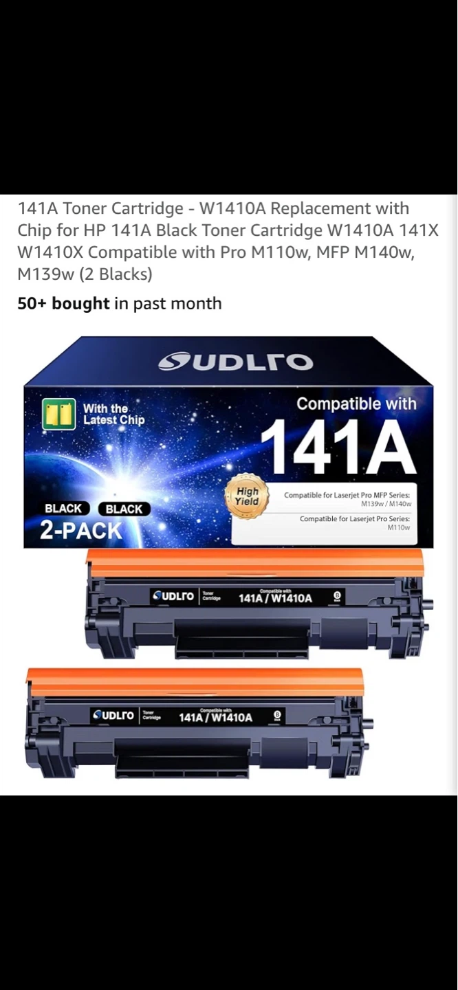 ⚽ UDLRO 141A Black Toner Cartridge - 2 Pack